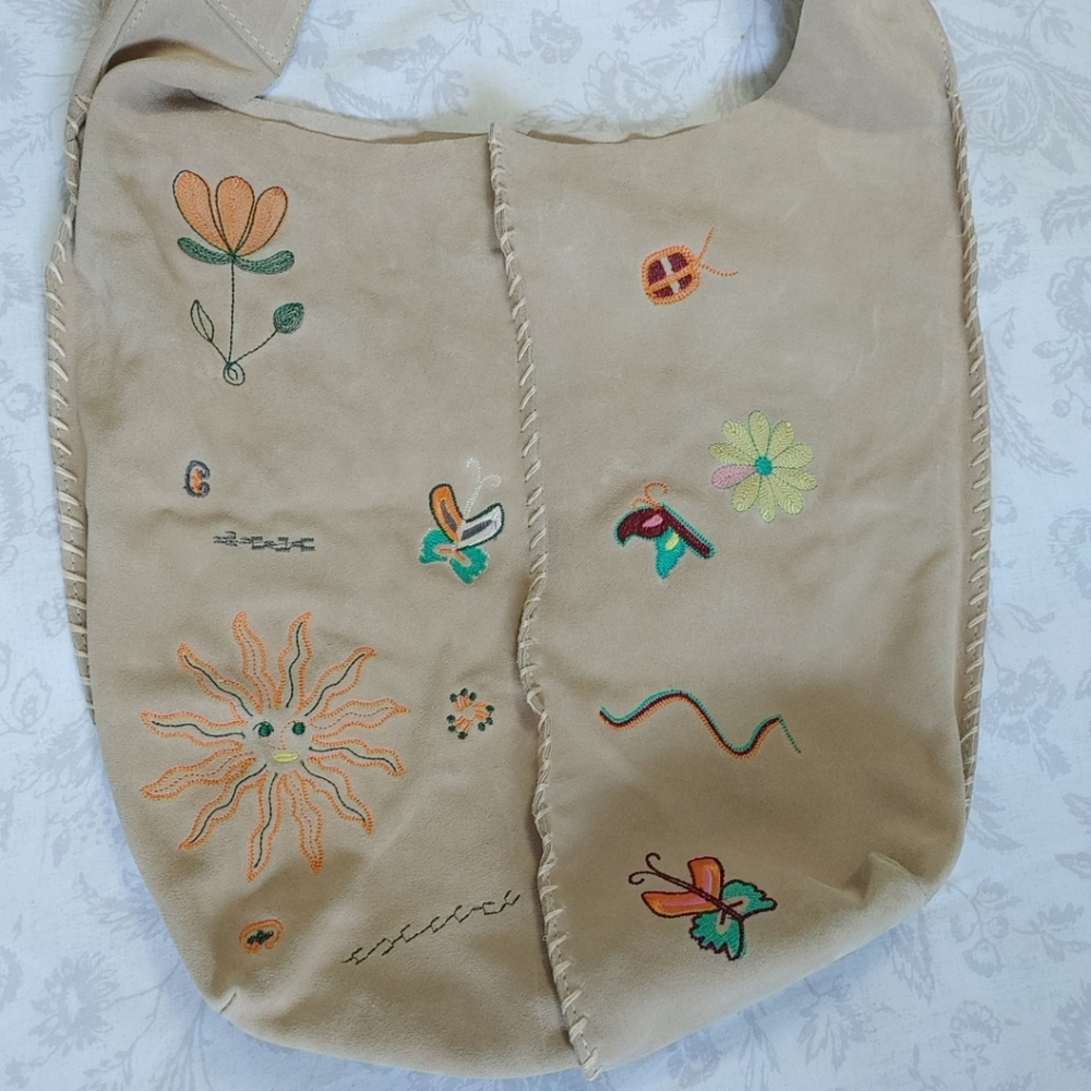 UO Suede Embroidered Shoulder bag with pouch - Picture 14 of 14